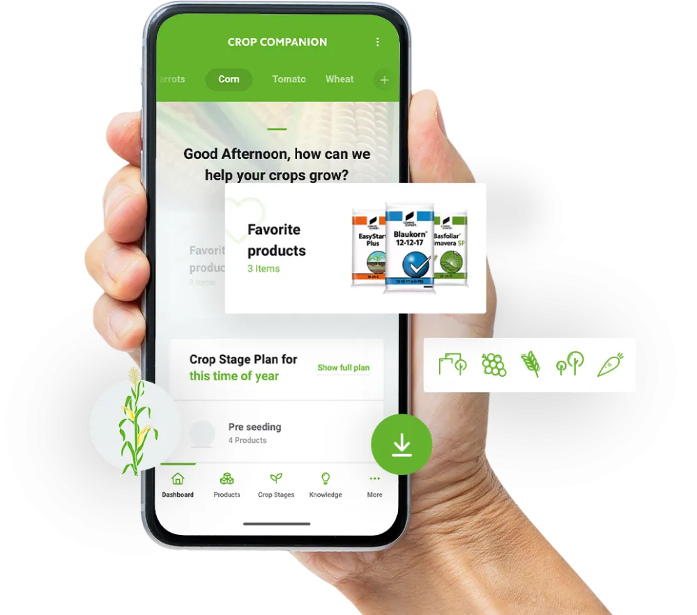 Hand holding Smartphone with COMPO EXPERT App